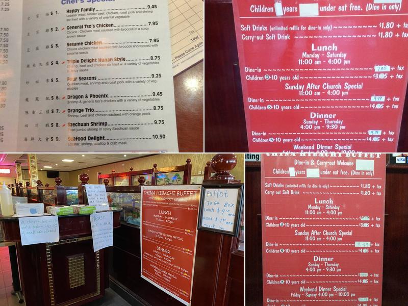 China Hibachi Buffet Menu