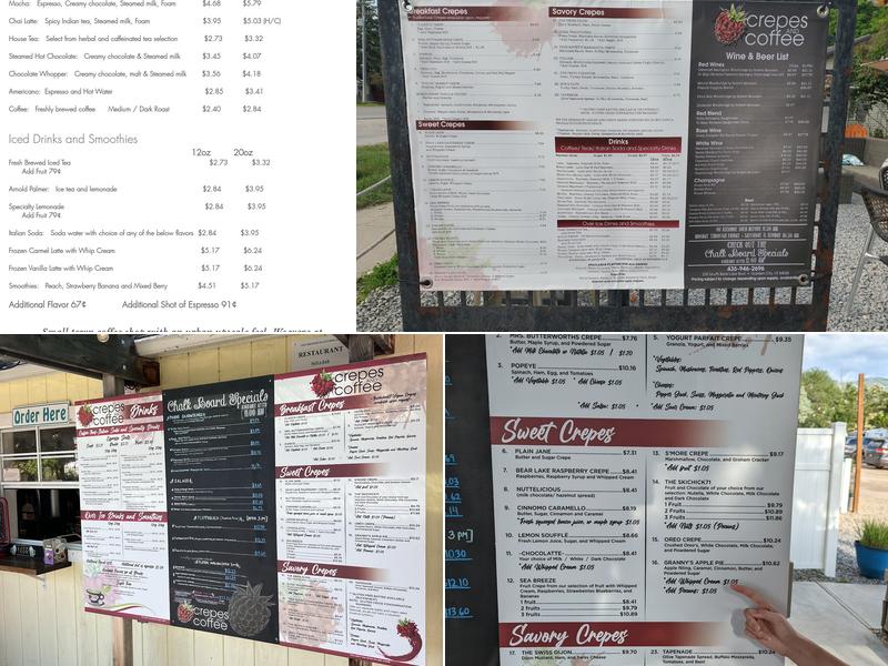 Crepes and Coffee Menu