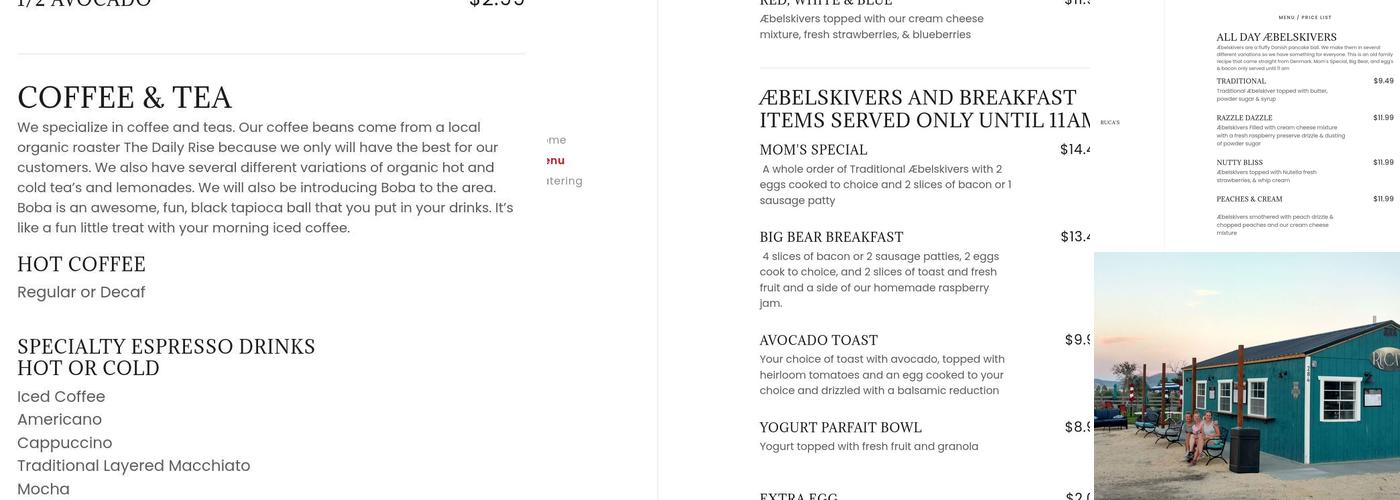 Ruca's Menu