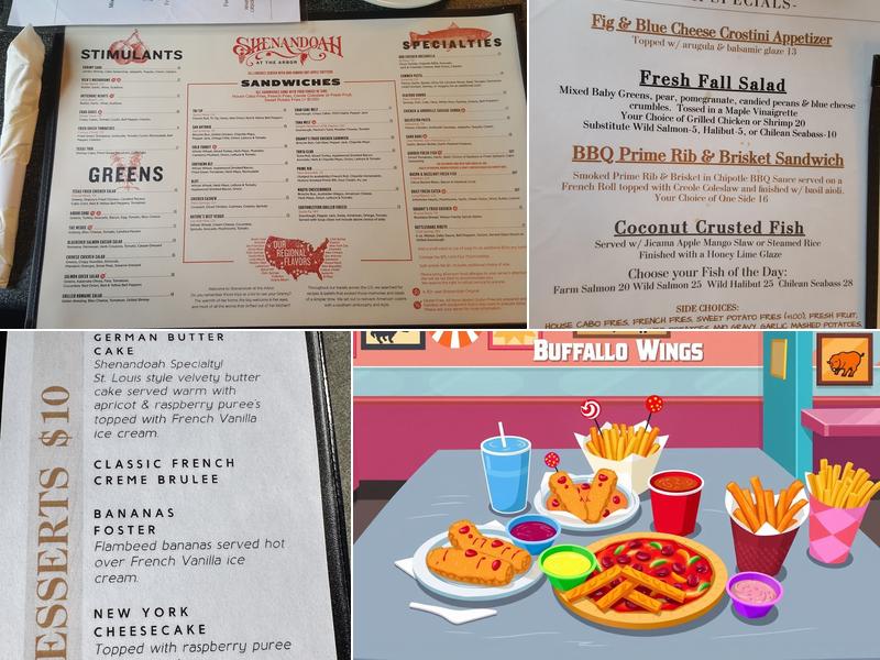 Shenandoah At the Arbor Menu