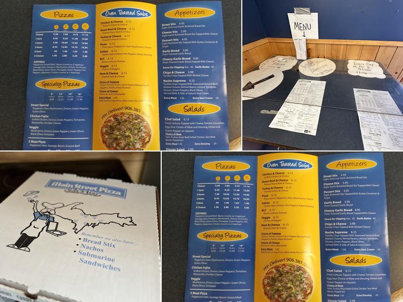 Main Street Pizza - Munising Menu