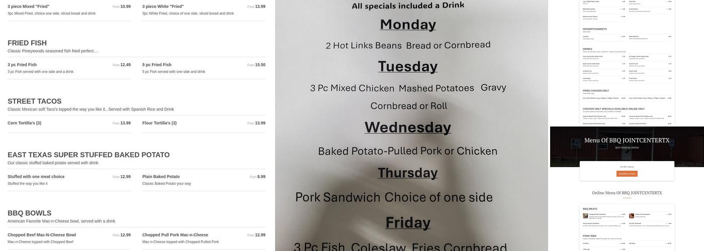 BBQ Joint Menu