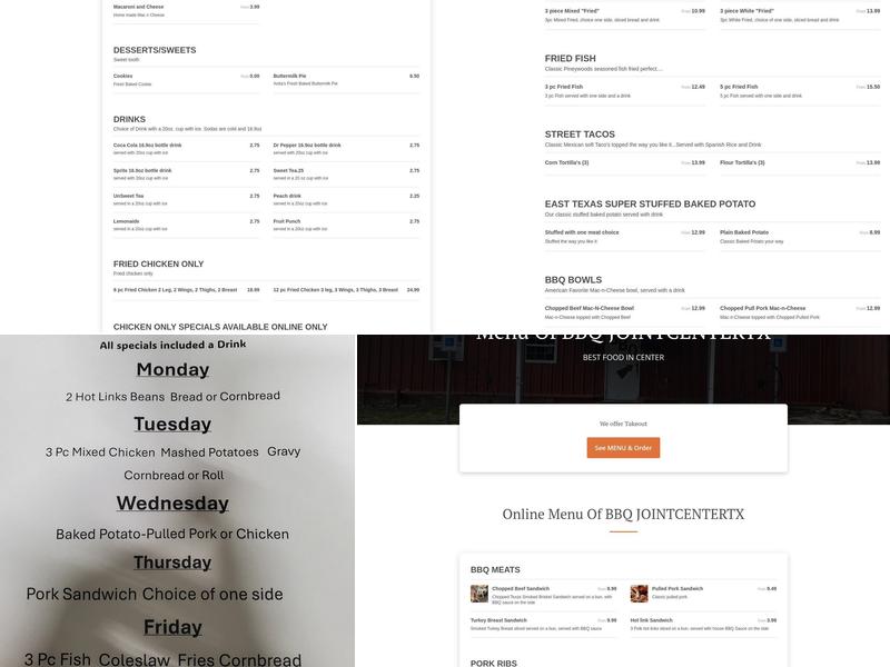 BBQ Joint Menu