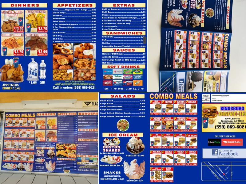 kingsburg drive-in Menu