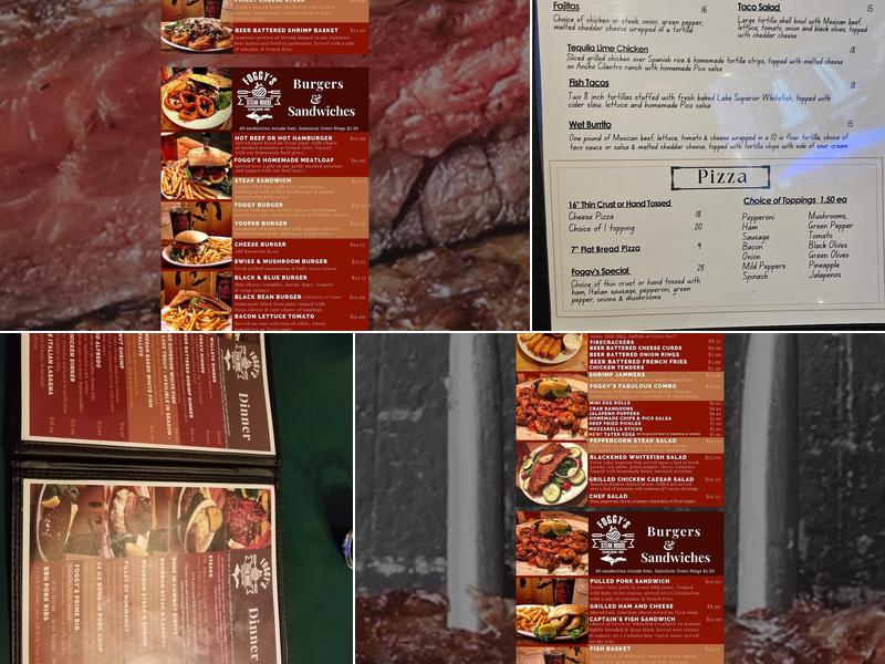 Foggy's Steakhouse & Lounge Menu