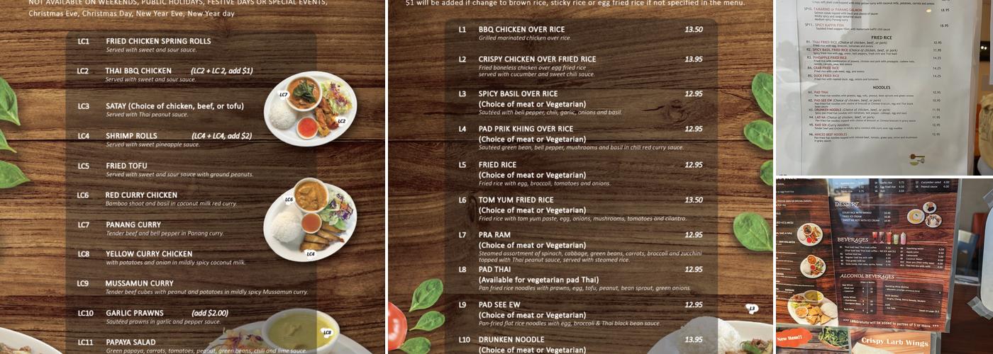 Spice Me Thai Cuisine Menu