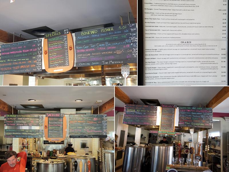 Sacrilege Brewery + Kitchen Menu