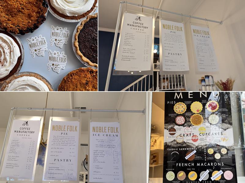Noble Folk Ice Cream & Pie Bar Menu