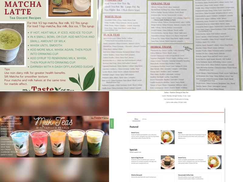 The Taste of Tea Menu