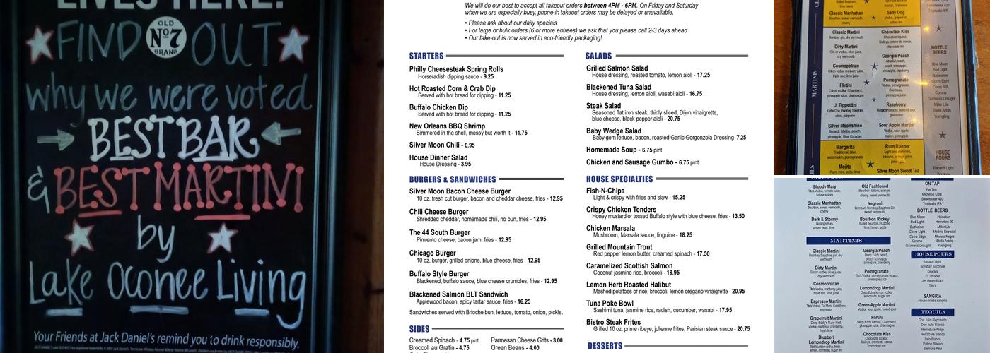 The Silver Moon Menu