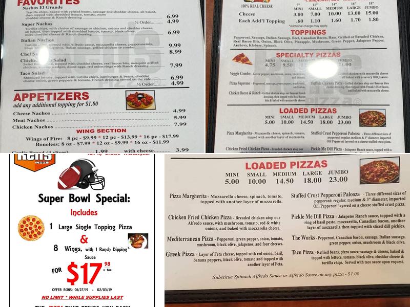 Ken's Pizza Menu