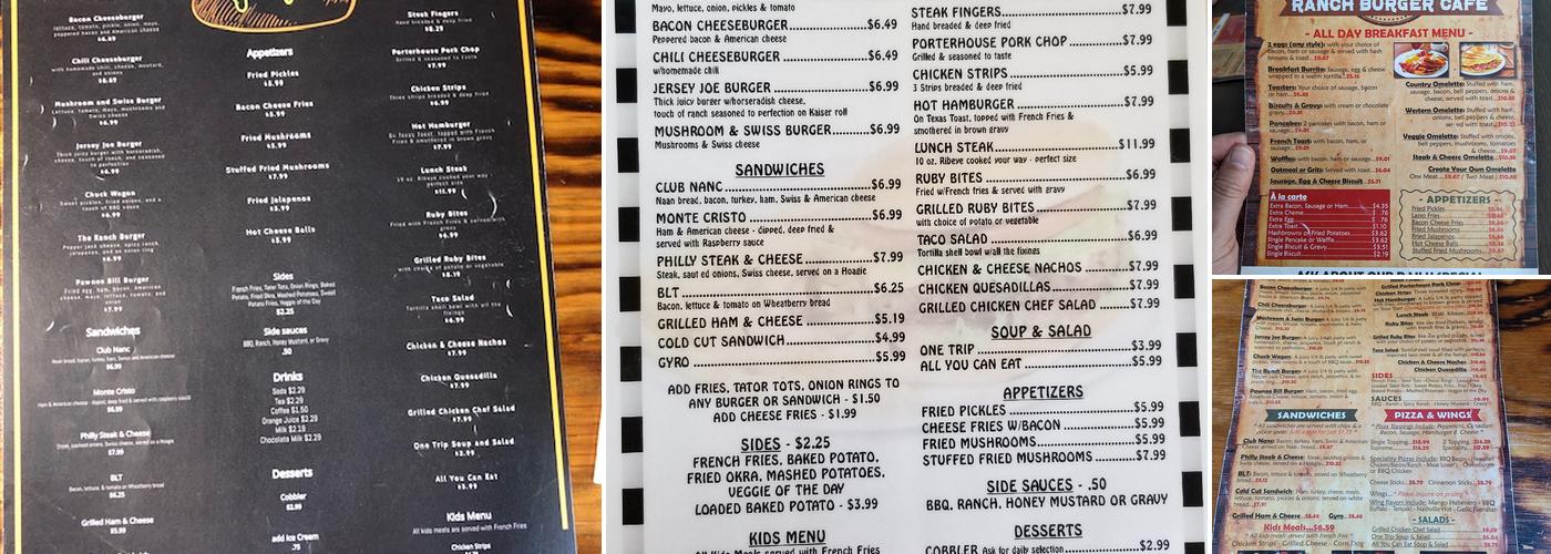 Ranch Burger Menu