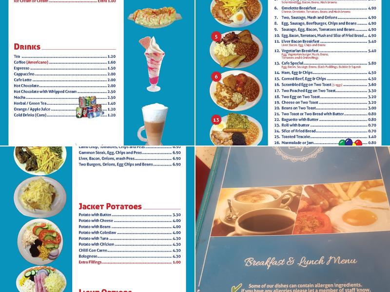Cafe Blue Menu