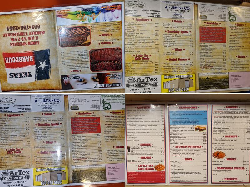 Texas BBQ Menu