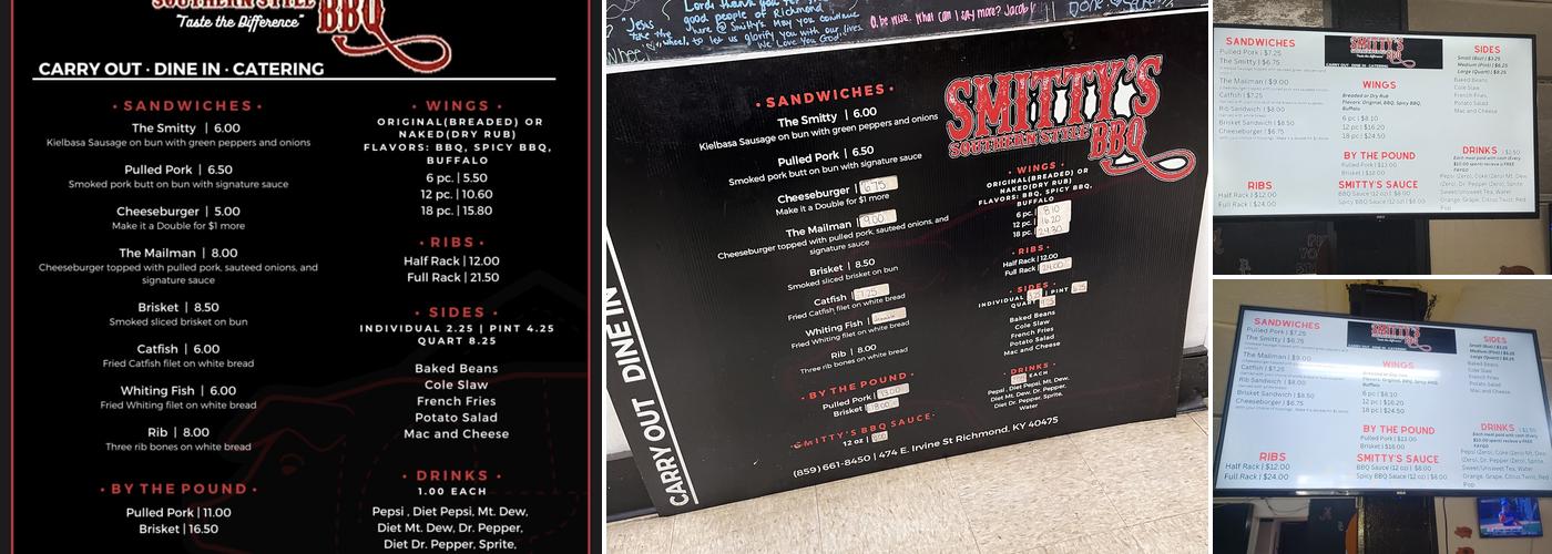 Smitty's Southern Style BBQ Menu