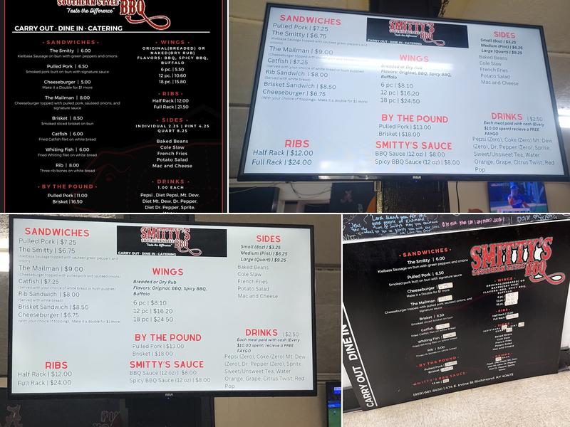 Smitty's Southern Style BBQ Menu