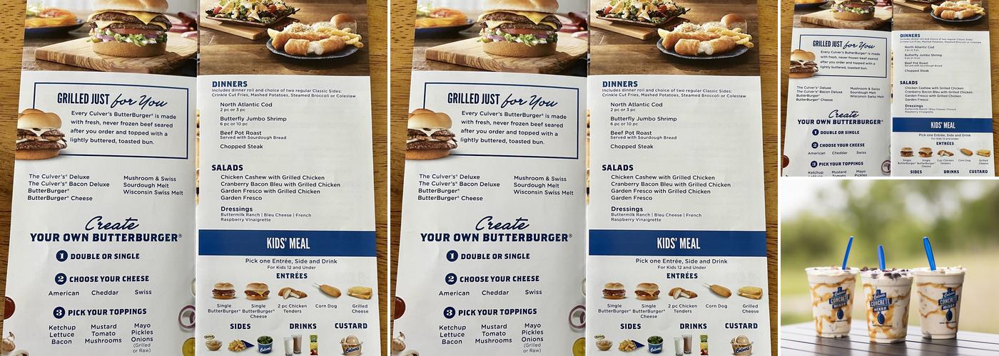 Culver’s Menu