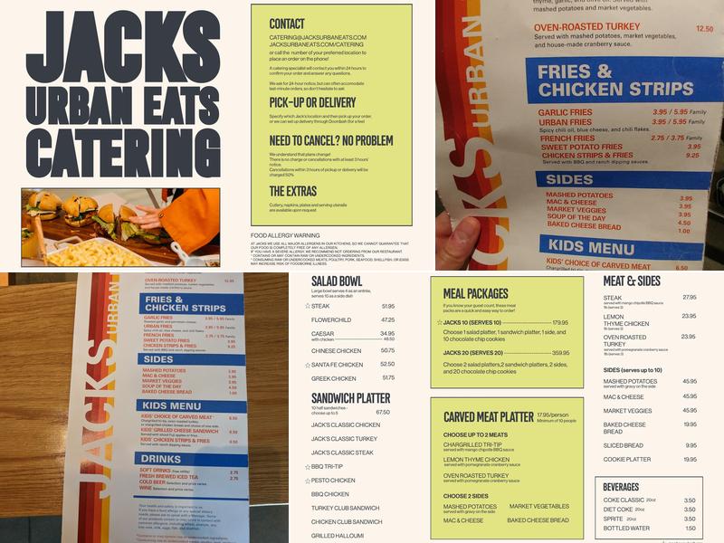 Jack's Urban Eats Menu