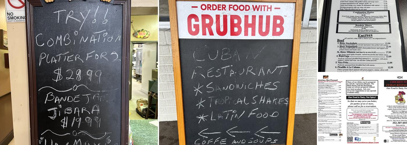 Chicken Time Cuban and Puertorican Restaurant Menu