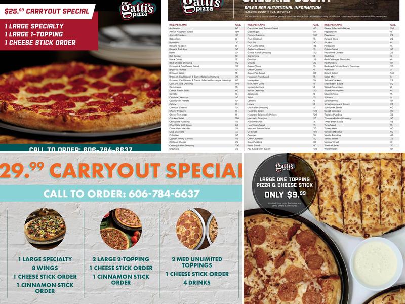 Mr Gatti's Pizza Menu