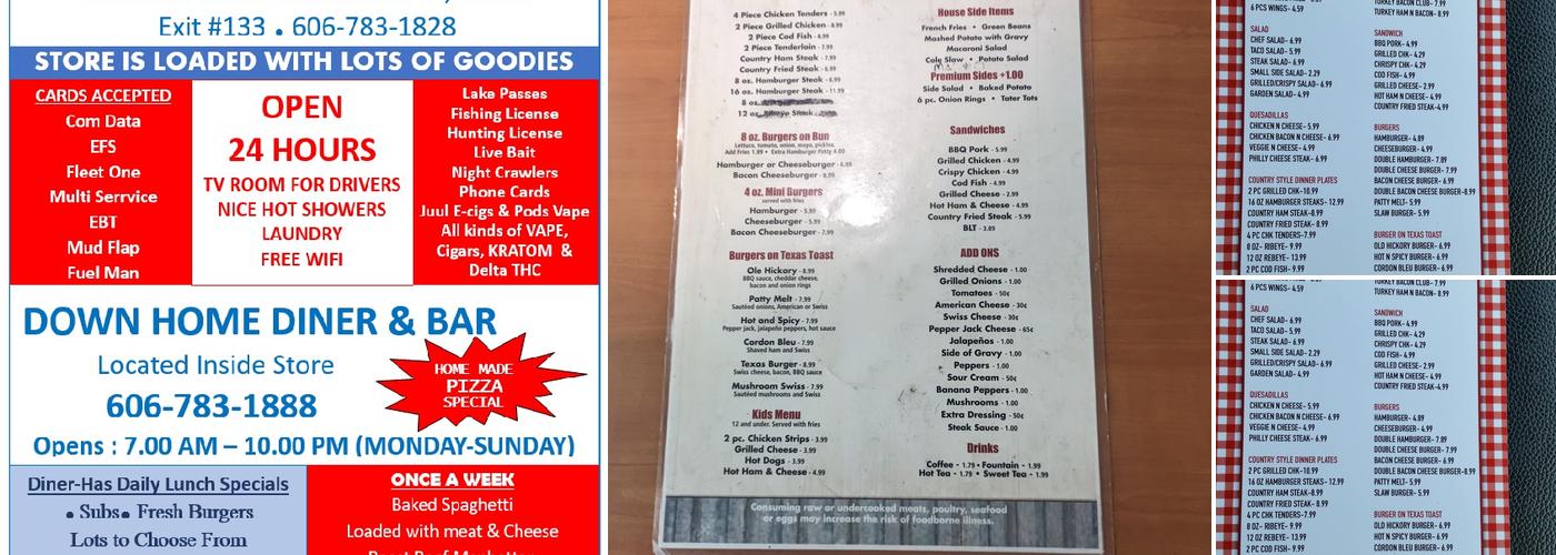Down Home Diner & Bar Menu