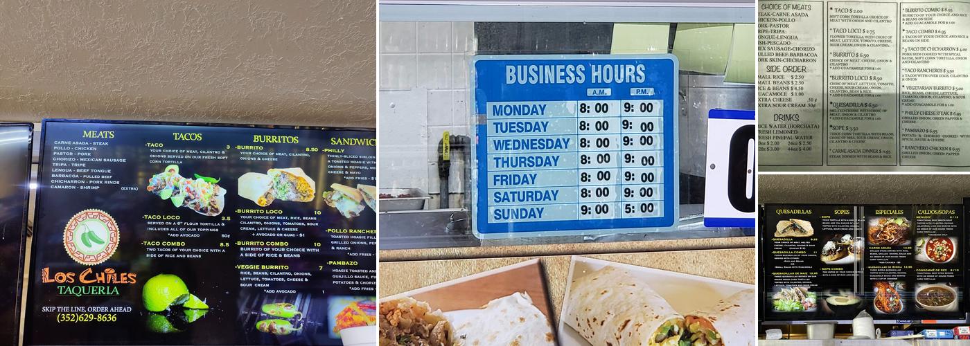 Los Chiles Taqueria Menu