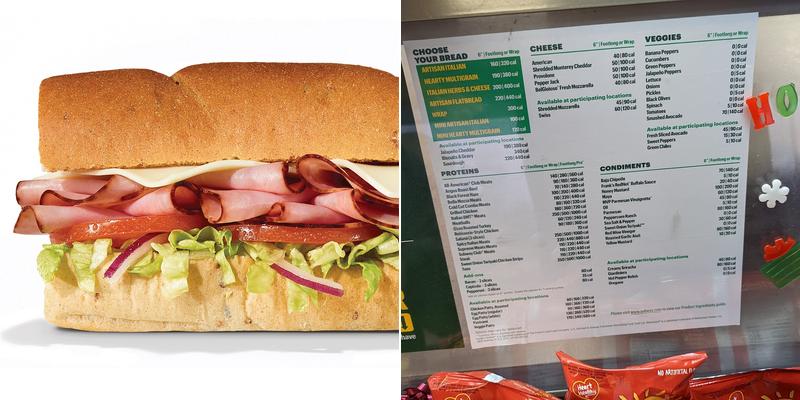 Subway Menu