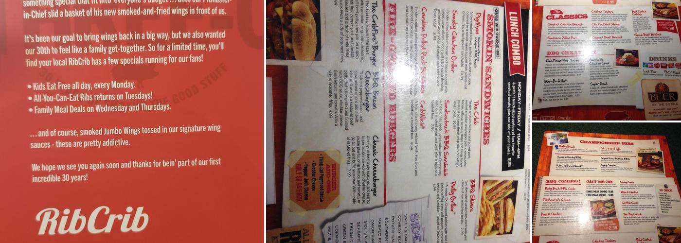 RibCrib BBQ Menu