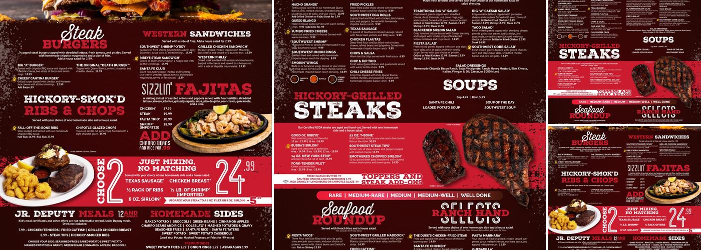 Santa Fe Cattle Company Menu