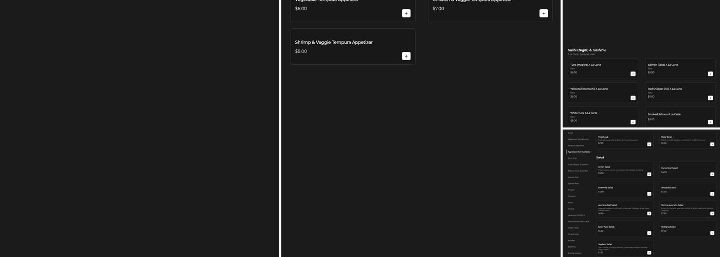 Asahi Japanese Hibachi & Sushi Bar Menu