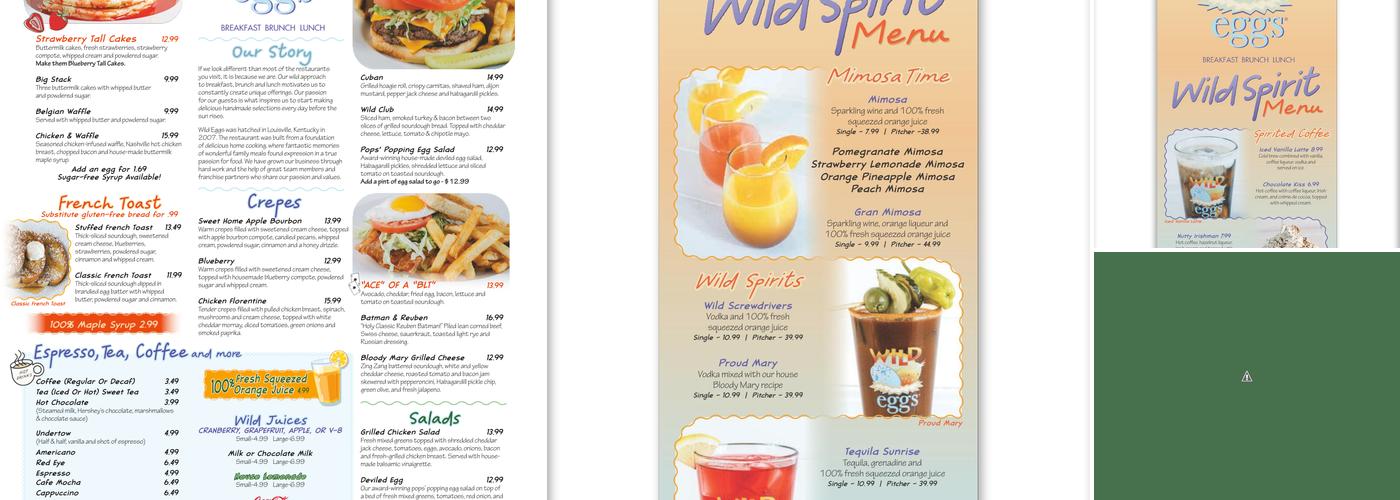 Wild Eggs Menu