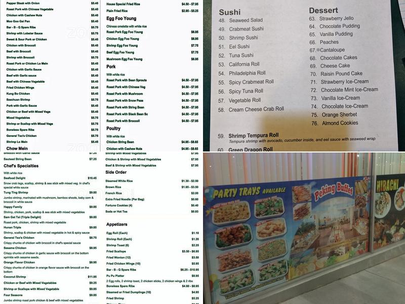 Peking Buffet Menu