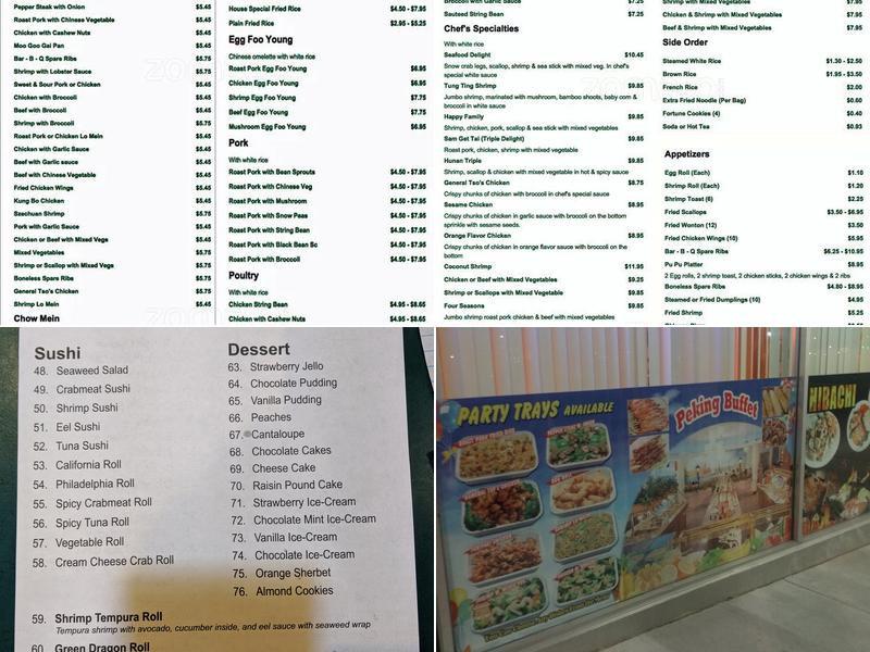 Peking Buffet Menu