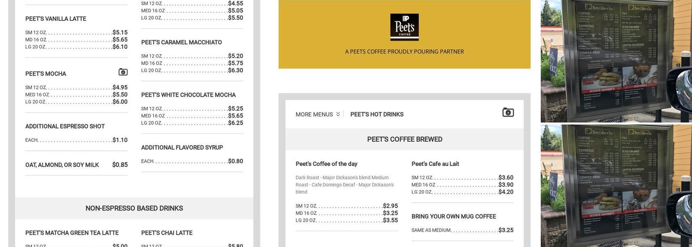 Placerville Coffee Depot Menu