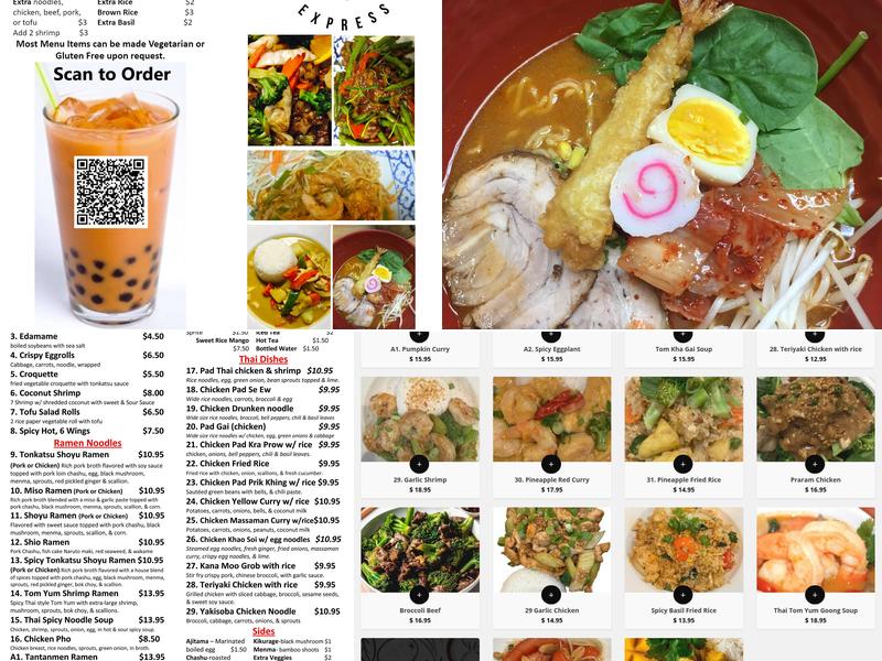 Thai Noodle Express Menu