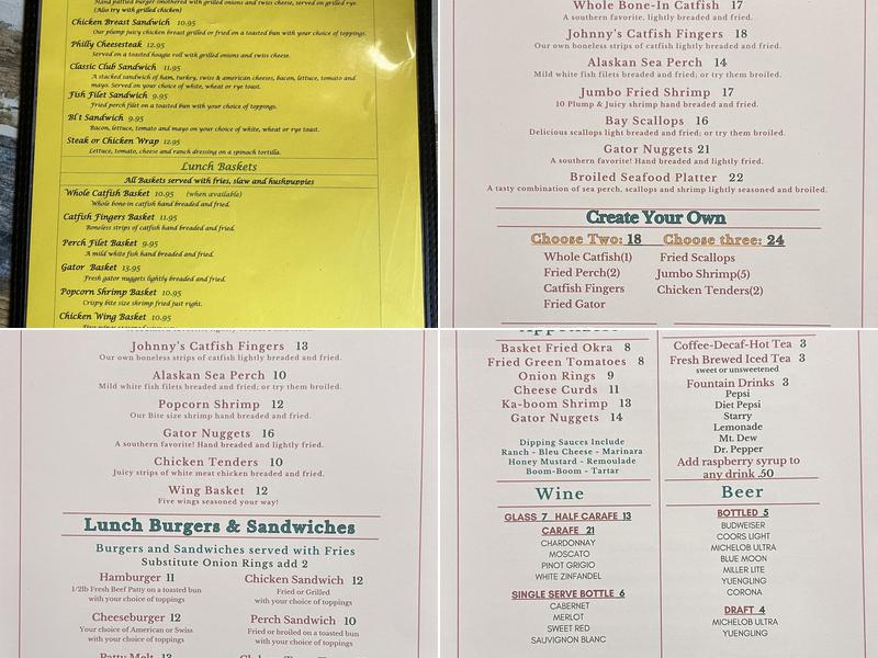 Catfish Johnny's Restaurant Menu