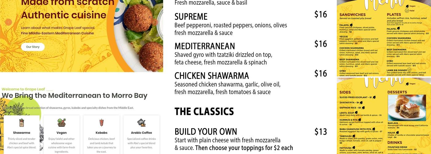 Grape Leaf Menu
