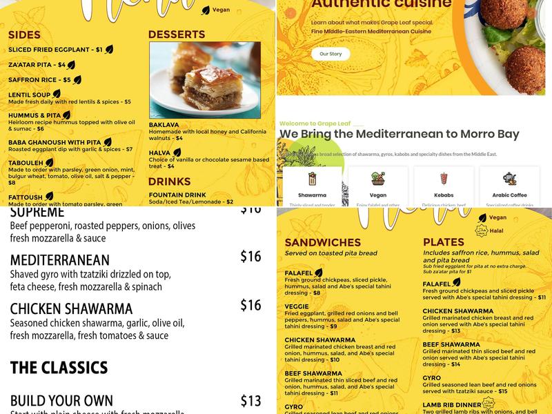 Grape Leaf Menu