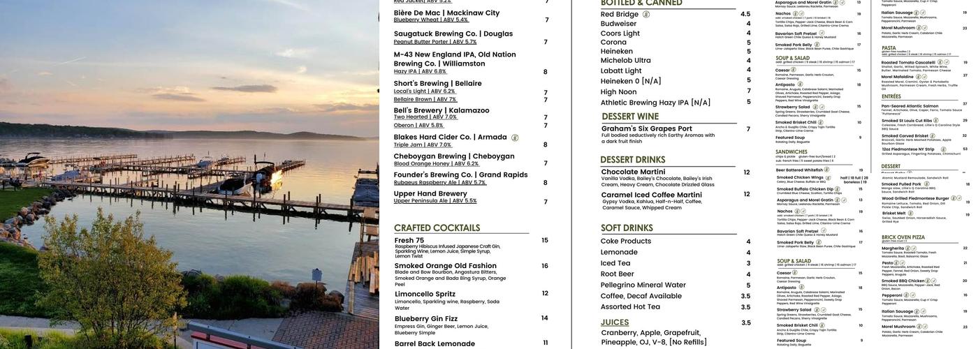 Barrel Back Restaurant Menu