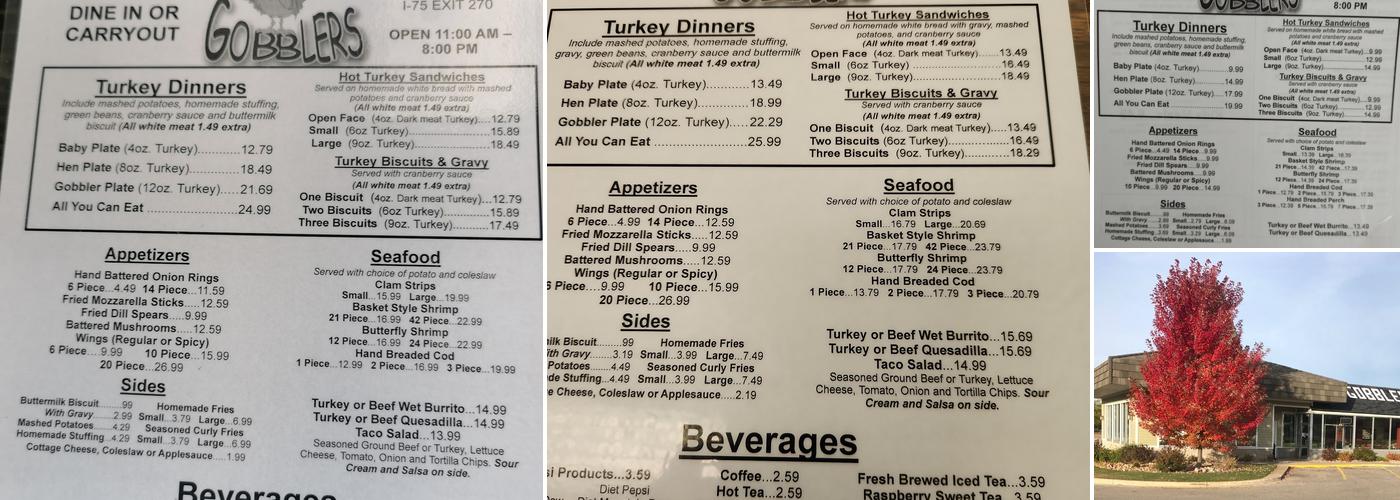 Gobblers of Waters Menu