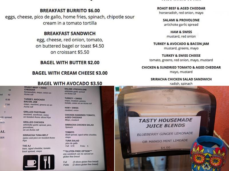 Earthly Coffee and Tea Menu