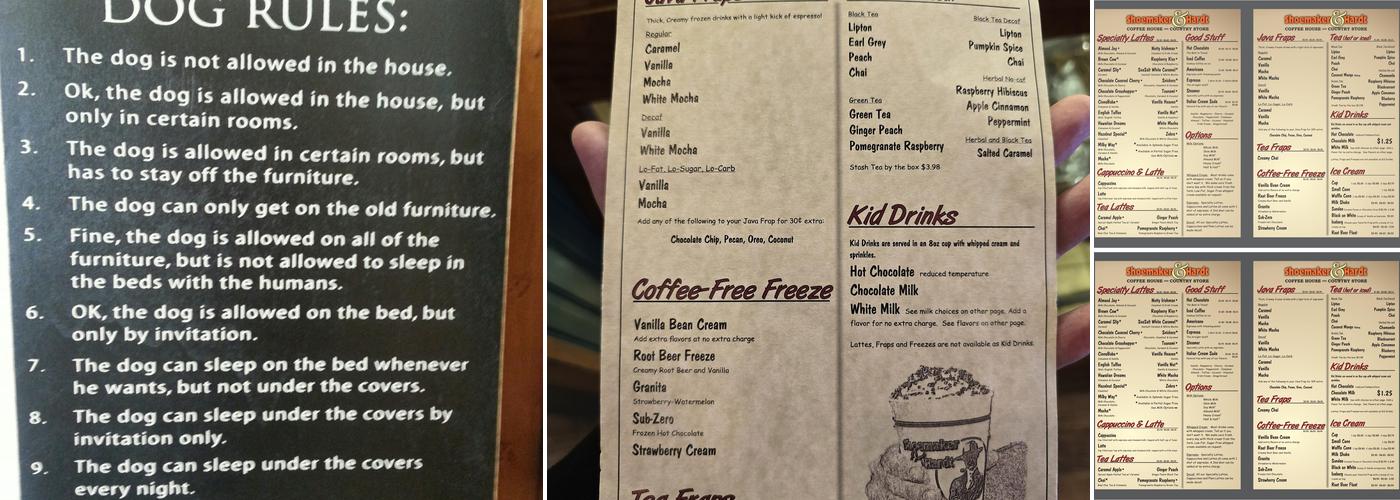 Shoemaker & Hardt Coffee House and Country Store Menu