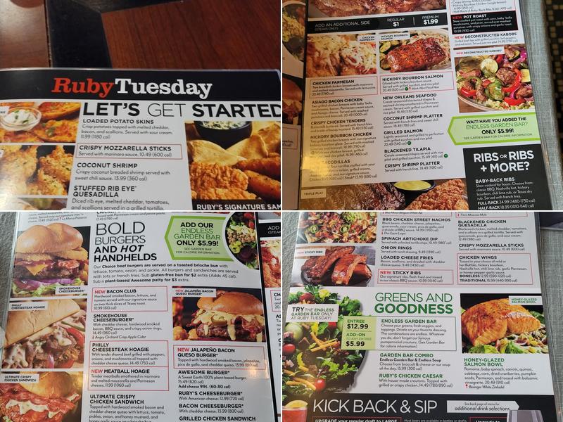 Ruby Tuesday Menu