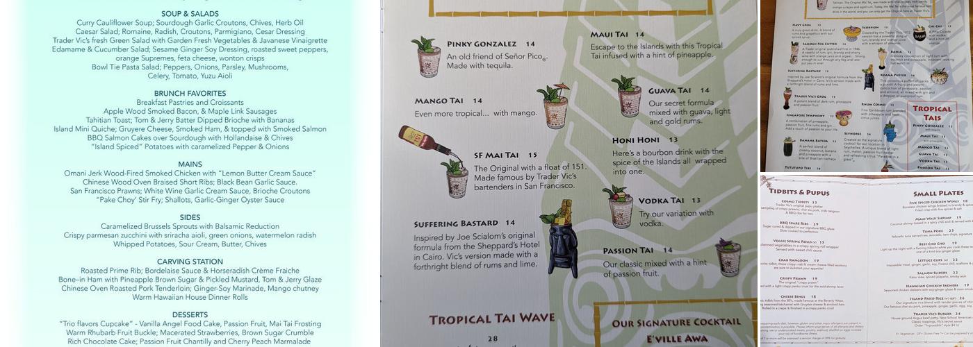 Trader Vic's Emeryville Menu
