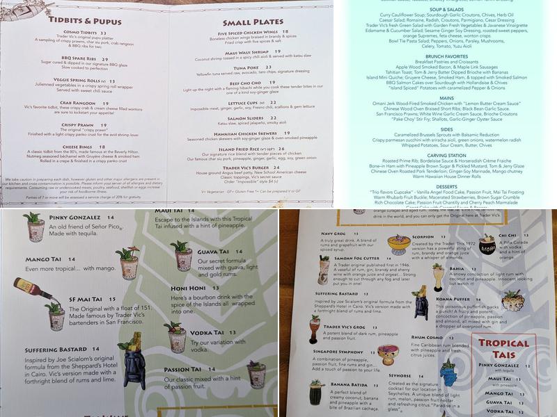 Trader Vic's Emeryville Menu