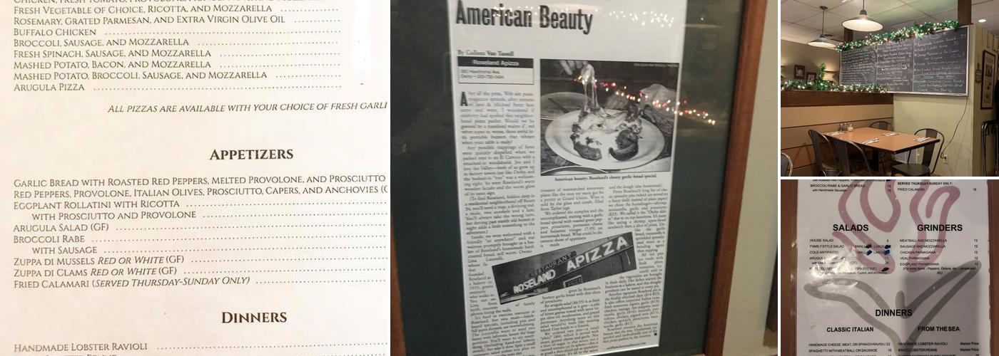 Roseland Apizza Menu