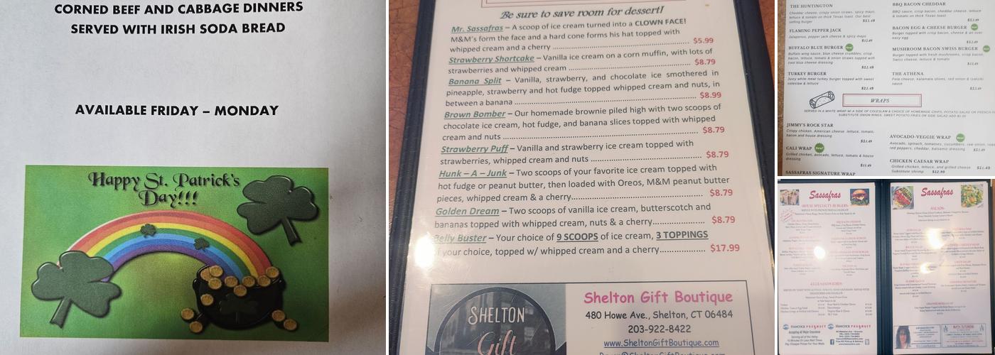 Sassafras Restaurant & Ice Cream Menu