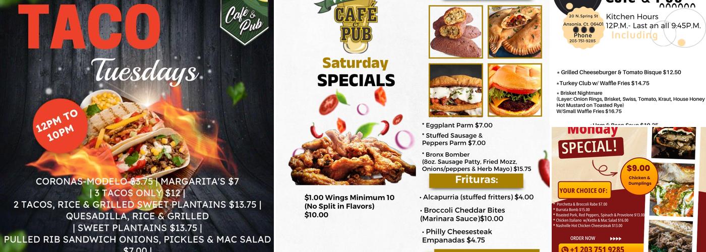 Hillside Cafe & Pub Menu