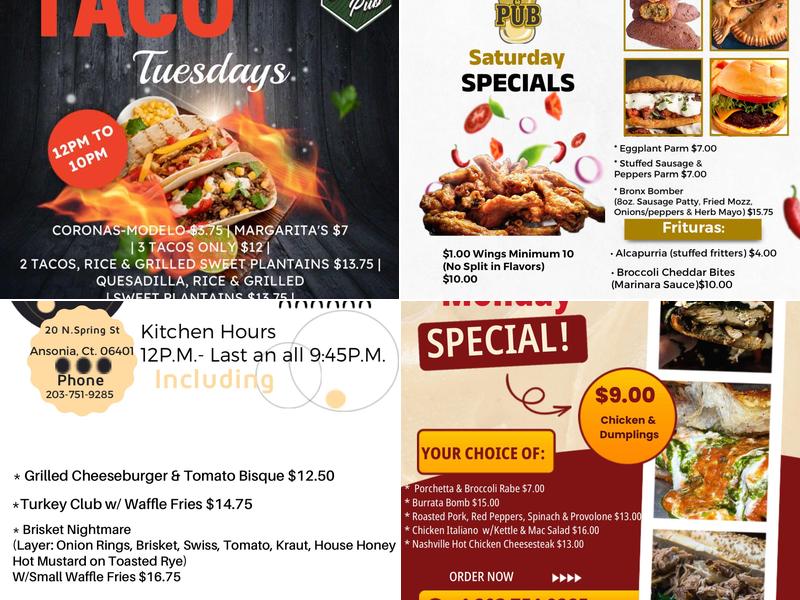 Hillside Cafe & Pub Menu