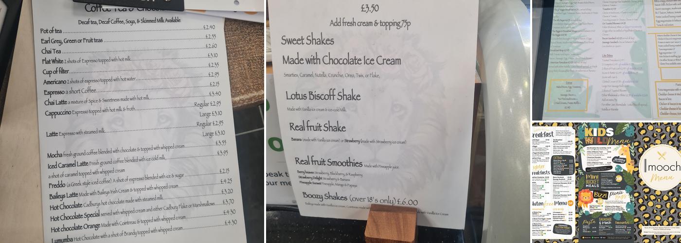 Mooch Cafe Menu